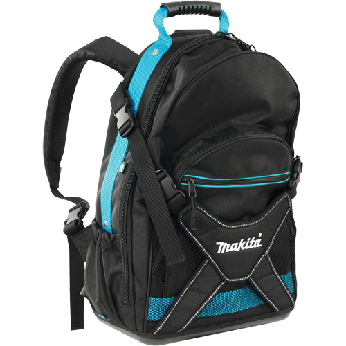 Jobsite Backpack, 9-1/2" L x 15" W, Black/Blue, Polyester Distribution Élite MP