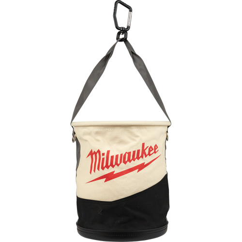 Utility Bucket, 11-4/5" L x 11-4/5" W x 14-3/5" H, Canvas, Beige/Black Distribution Élite MP