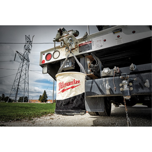 Utility Bucket, 11-4/5" L x 11-4/5" W x 14-3/5" H, Canvas, Beige/Black Distribution Élite MP