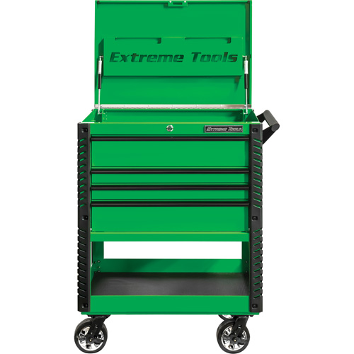 EX Deluxe Series Tool Cart, 4 Drawers, 22-7/8" L x 33" W x 44-1/4" H, Green Distribution Élite MP