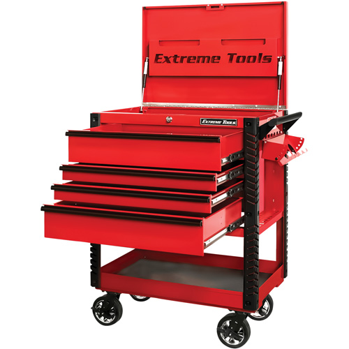 EX Deluxe Series Tool Cart, 4 Drawers, 22-7/8" L x 33" W x 44-1/4" H, Red Distribution Élite MP