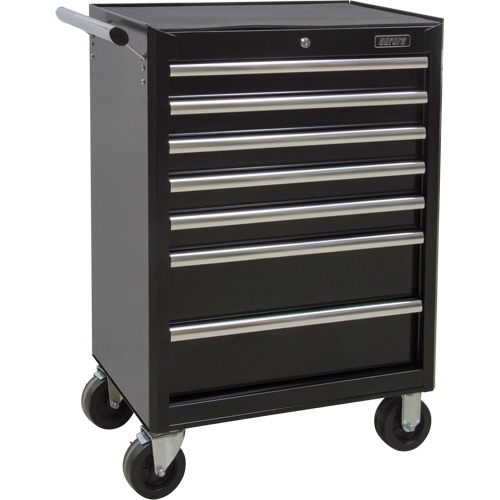 Industrial Tool Cart, 7 Drawers, 27" W x 18-3/4" D x 39" H, Black Distribution Élite MP