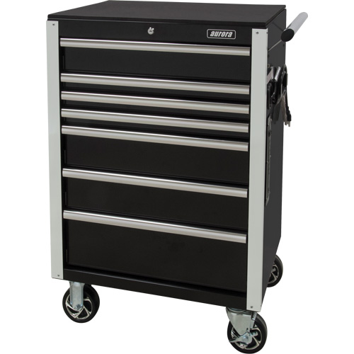 Chariot &agrave; outils &agrave; usage intensif, 7 tiroirs, 28" la x 22" p x 42-3/8" h, Noir Distribution Élite MP