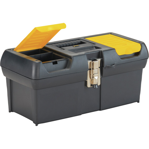 2000 Series Tool Box with Tray, 16" W x 7-1/10" D x 8-1/10" H, Black/Yellow Distribution Élite MP