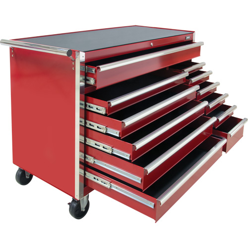 Industrial Tool Cart, 12 Drawers, 56" W x 24-1/2" D x 38-1/8" H, Red Distribution Élite MP
