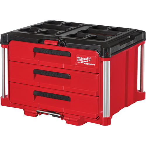 Packout 3-Drawer Tool Box, 16-1/3" x 14-1/3" x 22-1/5", Black/Red Distribution Élite MP