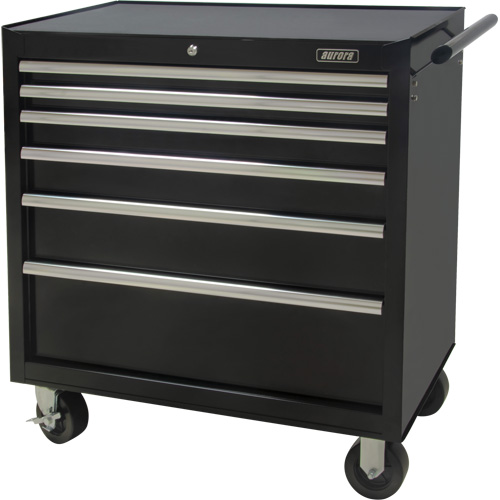 Industrial Tool Cart, 6 Drawers, 39" W x 20-4/5" D x 38-1/2" H, Black Distribution Élite MP