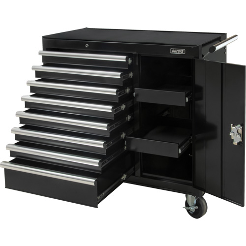 Industrial Tool Cart, 8 Drawers, 44-3/10" W x 21-1/10" D x 36-7/10" H, Black Distribution Élite MP