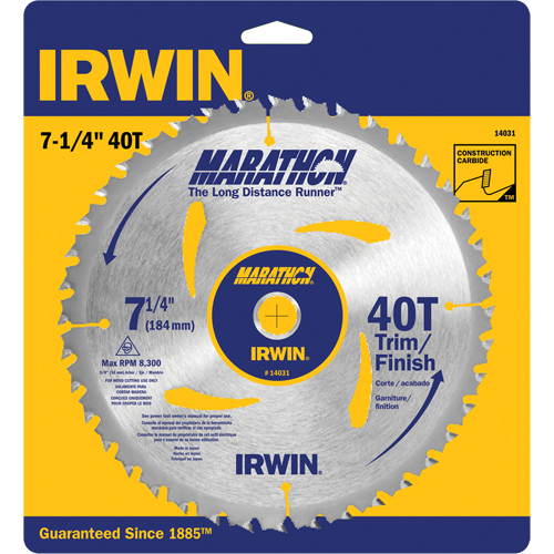 Contractor Saw Blades - Marathon&reg; Saw Blades, 7-1/4", 40 Teeth, Wood Use Distribution Élite MP