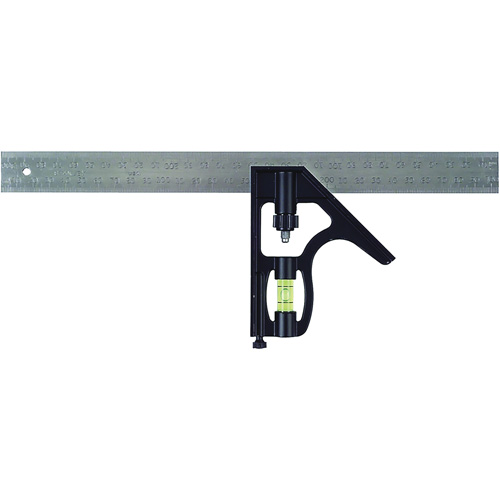&eacute;querre combin&eacute;e (imp&eacute;riale/m&eacute;trique), 12" lo, 1/16" Graduations, Acier, Chrom&eacute; Distribution Élite MP