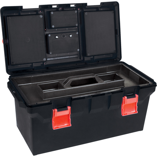 Plastic Tool Box, 22" W x 11" D x 10-1/2" H, Black Distribution Élite MP
