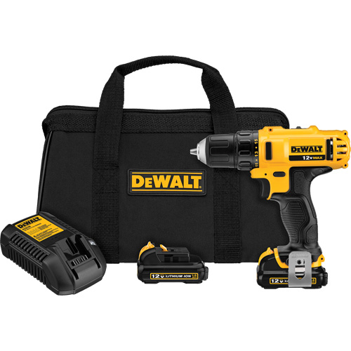 Max Drill Driver Kit, Lithium-Ion, 12 V, 3/8" Chuck, 189 UWO Torque Distribution Élite MP