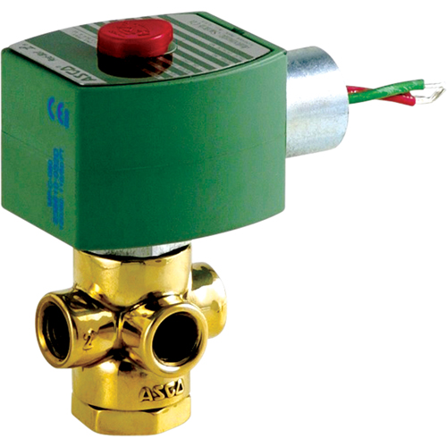 3-Way Direct Acting Universal Solenoid Valves, 1/4" Pipe, 100 psi Distribution Élite MP