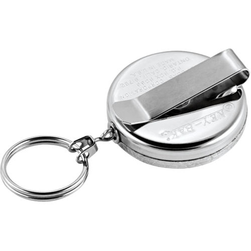 The Original Key Reel, Chrome, 24" Cable, Belt Clip Attachment Distribution Élite MP