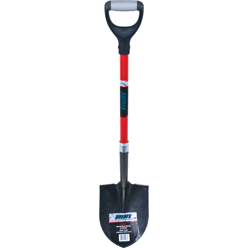 Heavy-Duty Round Point Shovel, Carbon Steel Blade, Fibreglass, D-Grip Handle Distribution Élite MP