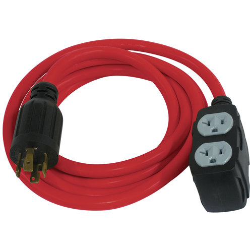 Generator Extension Cord, SJTW, 12/3 AWG, 30 A, 4 Outlet(s), 10' Distribution Élite MP