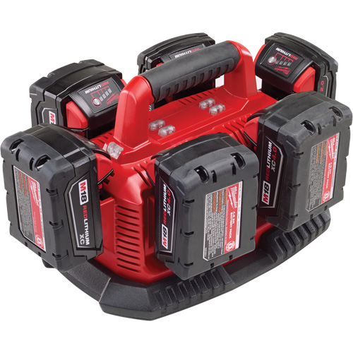M18 Six Pack Sequential Charger, 18 V, Lithium-Ion Distribution Élite MP