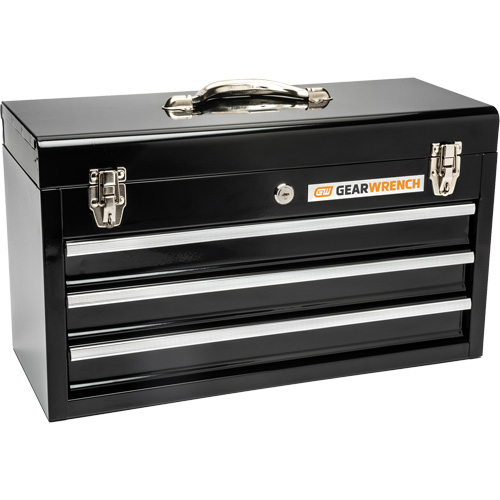 Portable Tool Box, 20" W, 3 Drawers, Black Distribution Élite MP