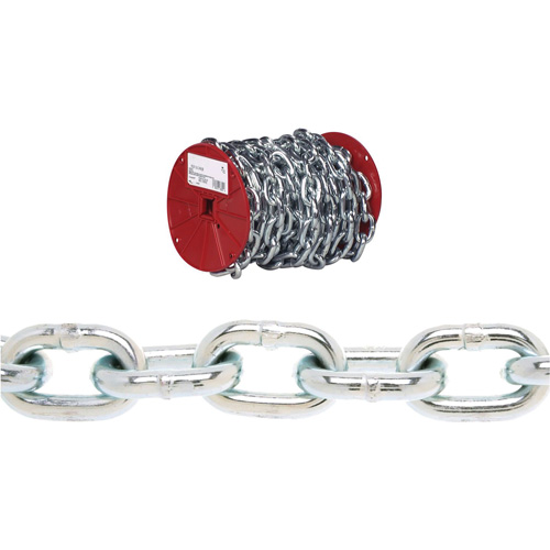 Chaîne ronde Proof Campbell, Acier &agrave; faible teneur en carbone, 3/16" x 100' (30,4 m) l, Calibre 30, Charge d'utilisation 800 lb (0,4 tonne) Distribution Élite MP