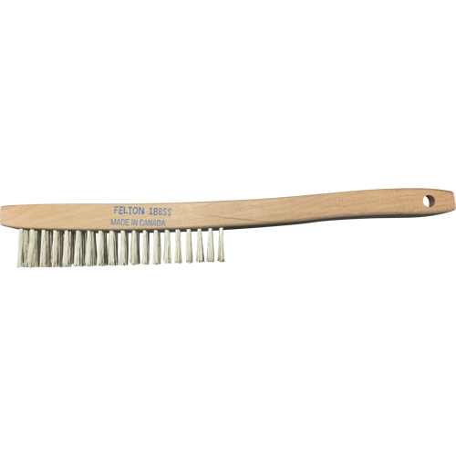 Brosses de nettoyage &agrave; manche recourb&eacute;, Acier inoxydable, 4 x 19 rangs de fils, Longueur 14" Distribution Élite MP
