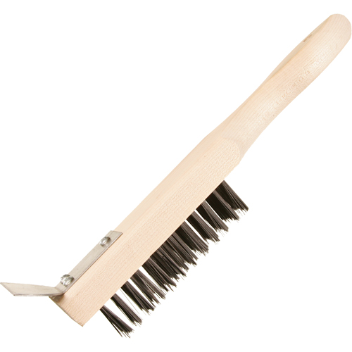 Brosse de nettoyage avec racloir, Acier, 5 x 13 rangs de fils, Longueur 11-3/8" Distribution Élite MP