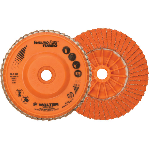 Disque &agrave; lamelles Enduro-Flex Turbo, 4-1/2" x 5/8"-11, Type 27S, Grain 80, C&eacute;ramique Distribution Élite MP
