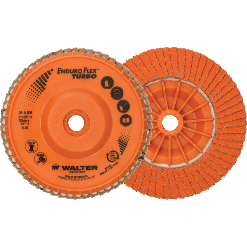 Disque &agrave; lamelles Enduro-Flex Turbo, 5" x 5/8"-11, Type 27S, Grain 80, C&eacute;ramique Distribution Élite MP