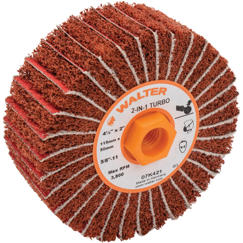 Tambours turbo Two-In-One, 4-1/2" dia. x 2" la, 5/8"-11 Arbre, Grain 60 Distribution Élite MP