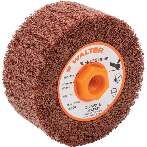 ALLSTEEL Blendex Surface Conditioning Drum, 4-1/4" Dia. x 2" W, 5/8"-11 Arbor, Coarse Grit Distribution Élite MP