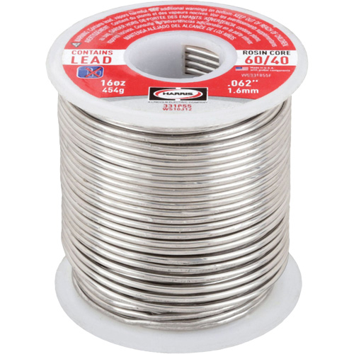 60/40 Leaded Rosin Core Solder, Lead-Based, 60% Tin 40% Lead, Rosin Core, 1/16" Dia. Distribution Élite MP