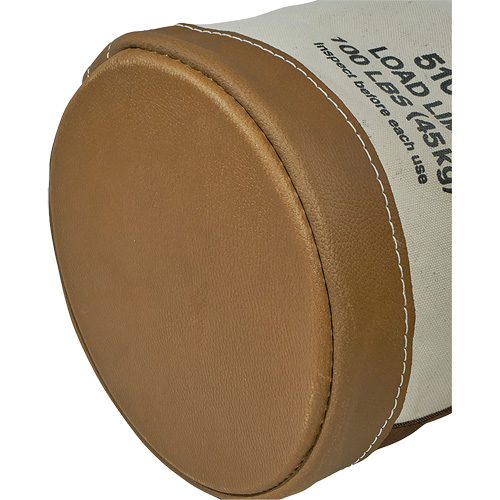 Leather-Bottom Bucket, 17" H, Canvas, White Distribution Élite MP