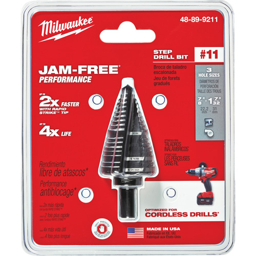 Foret &eacute;tag&eacute; no 11, 7/8" - 1-7/32", Acier rapide Distribution Élite MP