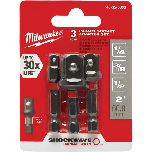 Shockwave Impact Driver Socket Adapter Set, 1/4" Drive Size, Ball, 1-7/8" L Distribution Élite MP