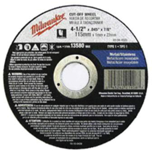 Depressed Centre Cut-Off Wheels, 5" x 0.045", 7/8" Arbor, Type 27, Aluminum Oxide, 13580 RPM Distribution Élite MP