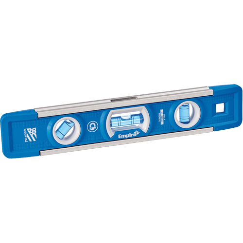 Niveau torpille True Blue, 9" lo, Aluminium, 3 fioles, Magn&eacute;tique Distribution Élite MP