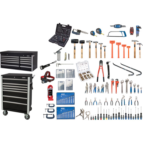 Ensemble d'outils ultime avec coffre en acier et chariot, 358 morcea Distribution Élite MP