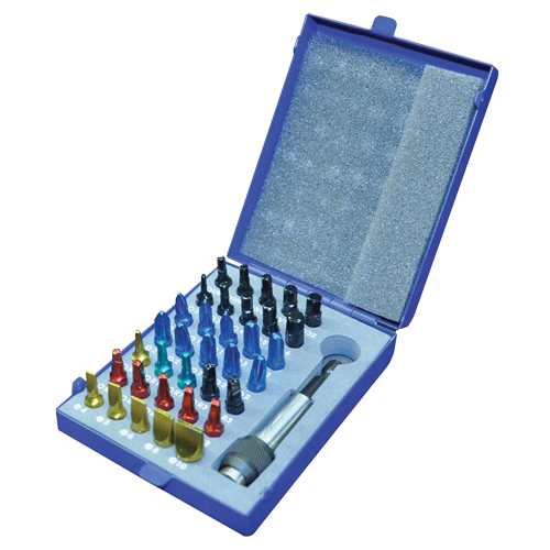 Jeu d'embouts &agrave; ins&eacute;rer de couleur avec boîtier en m&eacute;tal Distribution Élite MP