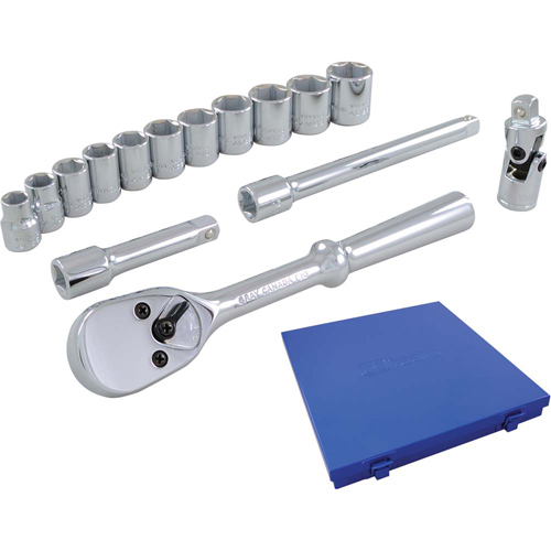 Jeu de douilles et accessoires, 15 Mcx, Prise de 3/8" Distribution Élite MP