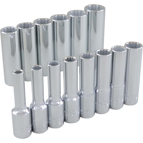 Jeu de douilles, 14 Mcx, Prise de 3/8", Profond Distribution Élite MP