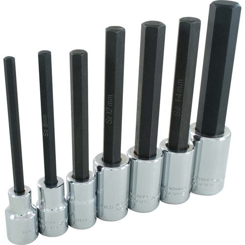 Extra Long Hex Head  Socket Set, Hex, 1/2" Drive, 7 Pcs Distribution Élite MP