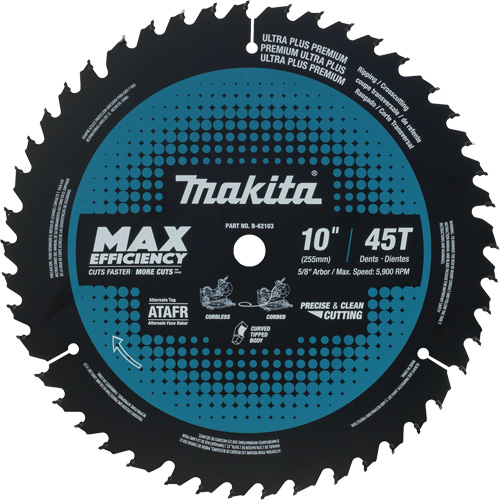 Mitre Saw Blade, 10", 45 Teeth, Wood Use Distribution Élite MP