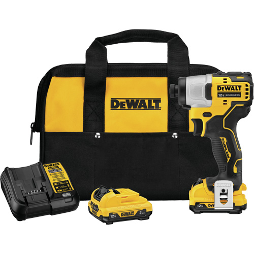 Ensemble de tournevis &agrave; percussion avec moteur sans balai Xtreme, 1/4", 1450 lb-po Couple max., 12 V, Lithium-ion Distribution Élite MP