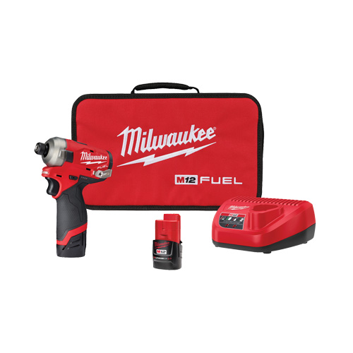 Ensemble de tournevis hexagonal hydraulique &agrave; percussion M12 Fuel Surge, 1/4", 450 lb-po Couple max., 12 V, Lithium-ion Distribution Élite MP