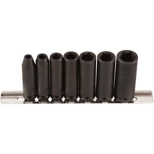 Jeu de douilles, 7 Mcx, Chocs, Prise de 1/4", Profond Distribution Élite MP