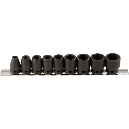 Jeu de douilles, 9 Mcx, Chocs, Prise de 3/8" Distribution Élite MP