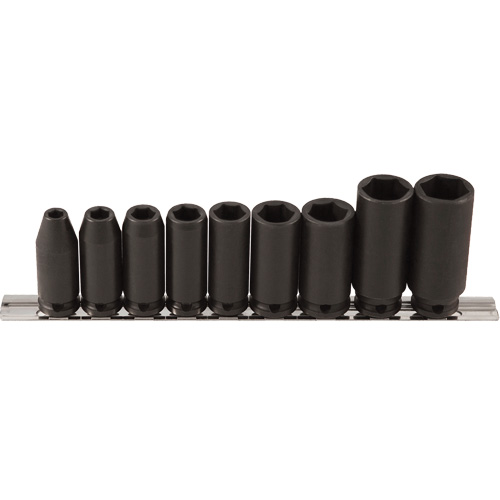 Jeu de douilles longues, 9 Mcx, Chocs, Prise de 3/8", Profond Distribution Élite MP