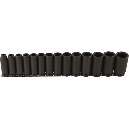 Jeu de douilles longues, 14 Mcx, Chocs, Prise de 1/2", Profond Distribution Élite MP