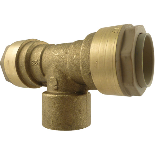 Quickline Air Piping Tee Connect, Brass, 1/2" Distribution Élite MP