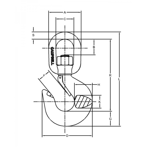 Crochet de levage pivotant avec loquet Distribution Élite MP
