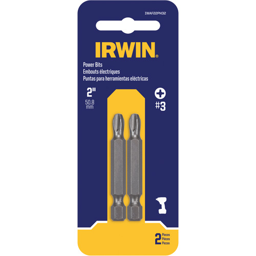 Embouts pour outils &eacute;lectriques, Phillips, Embout #3, Prise 1/4", Longueur 2" Distribution Élite MP